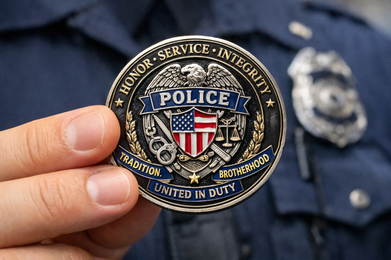 police challenge coins